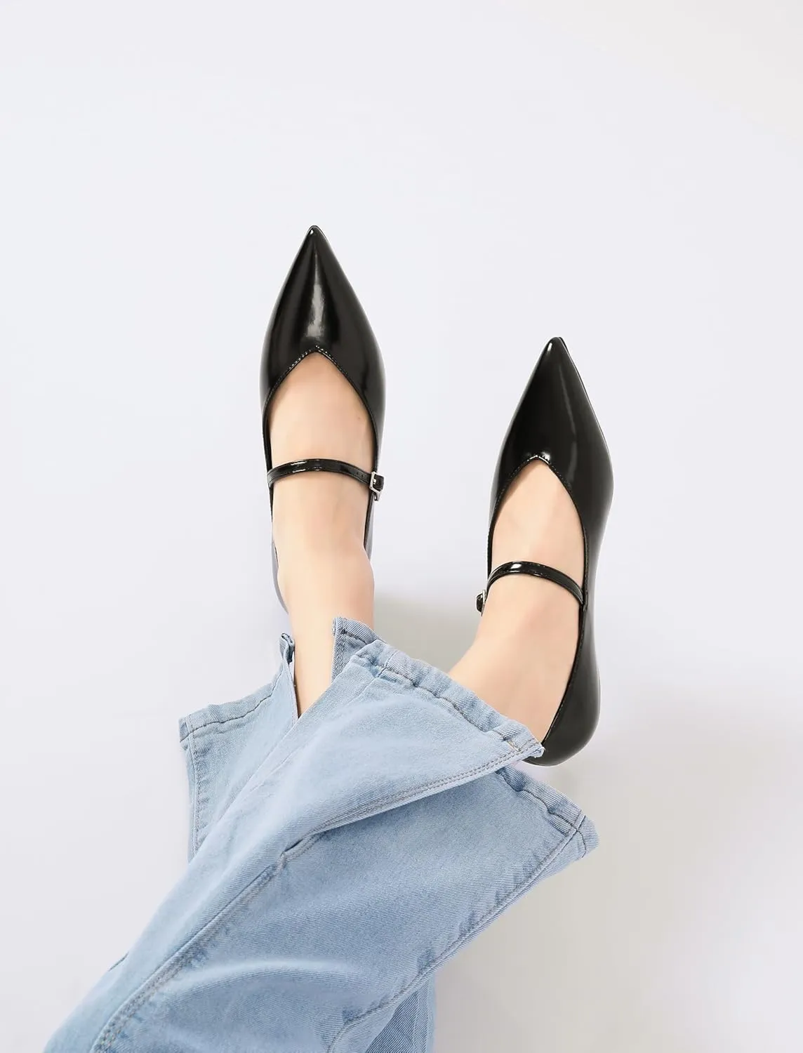 Reitoye Flats for Womens Closed Pointed Toe Ballet Flat Comfortable Dressy Work Slip On Casual Shoes Womens Flats