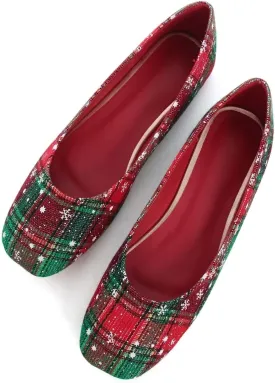 SAILING LU Flats for Women Comfortable Solid Color Soft Flats Square Toe Ballet Casual Work Shoes Dressy Slip-ons Loafers