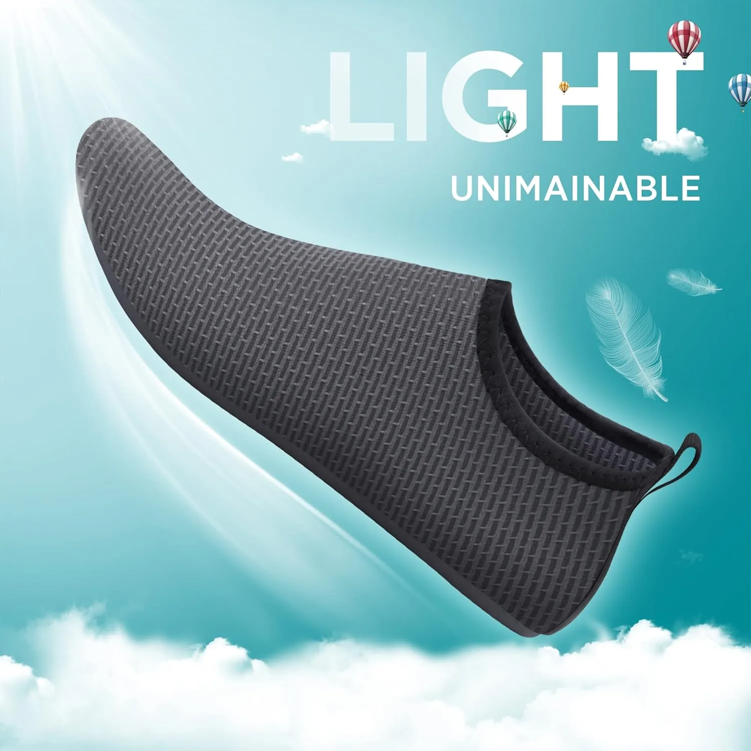 SEEKWAY Water Shoes Quick-Dry Aqua Socks Barefoot Slip-on for Beach Pool Swim River Yoga Lake Surf Women Men Black SK001