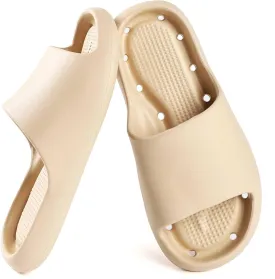 Shower Shoes for Women and Men Massage Slide Sandals Soft Cushioned Anti-Slip Pool Slides Comfort Arch Support Quick Drying Shower Shoes with Drain Holes Bathroom Slides Slippers