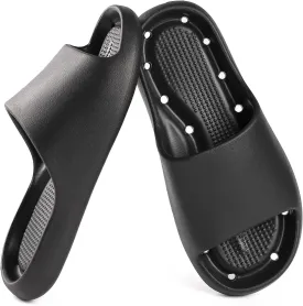 Shower Shoes for Women and Men Massage Slide Sandals Soft Cushioned Anti-Slip Pool Slides Comfort Arch Support Quick Drying Shower Shoes with Drain Holes Bathroom Slides Slippers