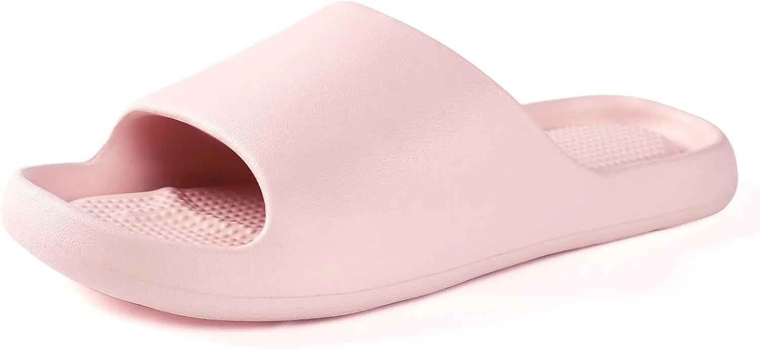 Shower Shoes for Women and Men Massage Slide Sandals Soft Cushioned Anti-Slip Pool Slides Comfort Arch Support Quick Drying Shower Shoes with Drain Holes Bathroom Slides Slippers