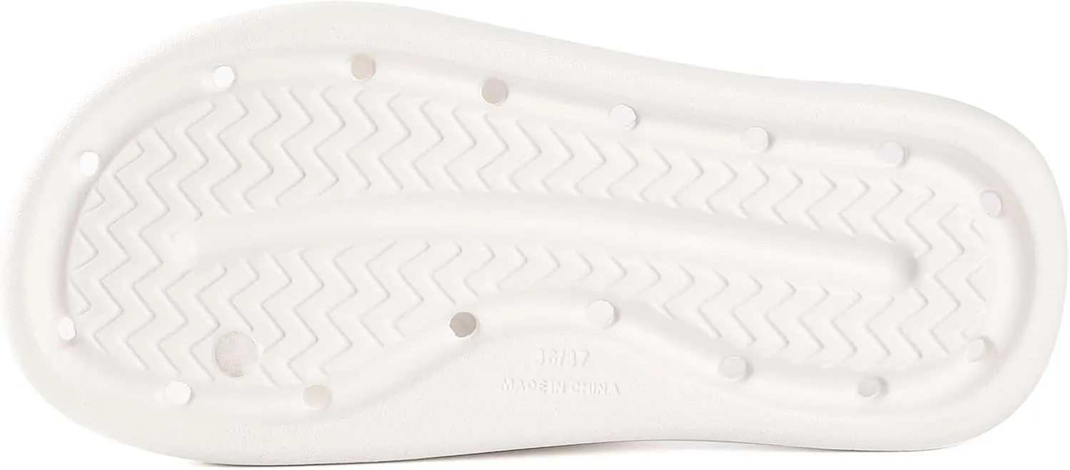 Shower Shoes for Women and Men Massage Slide Sandals Soft Cushioned Anti-Slip Pool Slides Comfort Arch Support Quick Drying Shower Shoes with Drain Holes Bathroom Slides Slippers