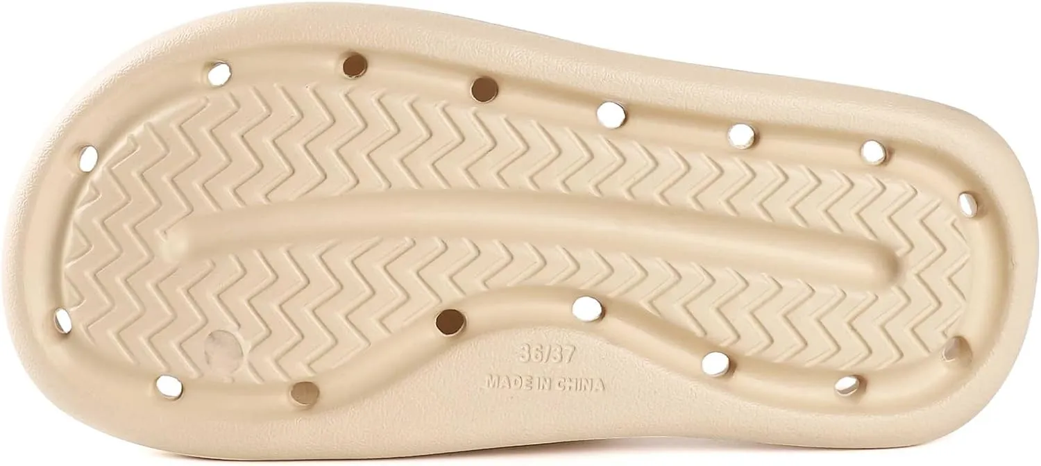 Shower Shoes for Women and Men Massage Slide Sandals Soft Cushioned Anti-Slip Pool Slides Comfort Arch Support Quick Drying Shower Shoes with Drain Holes Bathroom Slides Slippers