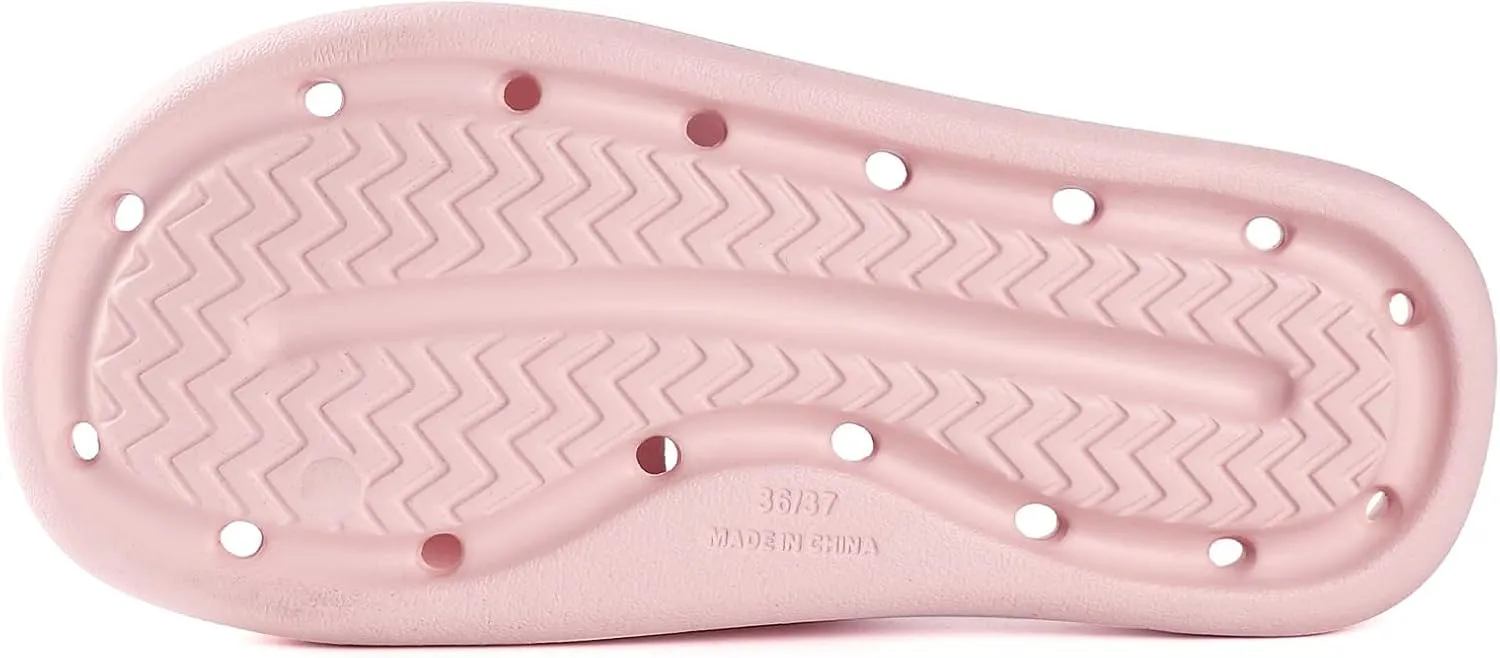 Shower Shoes for Women and Men Massage Slide Sandals Soft Cushioned Anti-Slip Pool Slides Comfort Arch Support Quick Drying Shower Shoes with Drain Holes Bathroom Slides Slippers