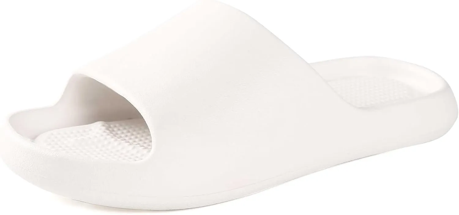 Shower Shoes for Women and Men Massage Slide Sandals Soft Cushioned Anti-Slip Pool Slides Comfort Arch Support Quick Drying Shower Shoes with Drain Holes Bathroom Slides Slippers