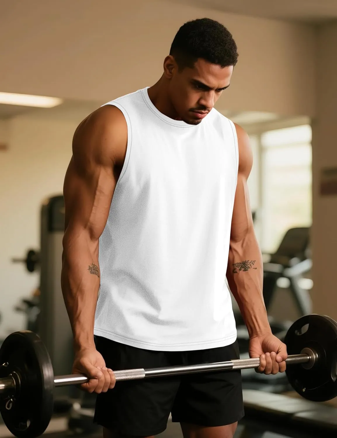 TACVASEN Tank Top for Men Moisture Wicking Cotton Sleeveless Shirts Muscle Gym Workout Causal Summer Tank Tops