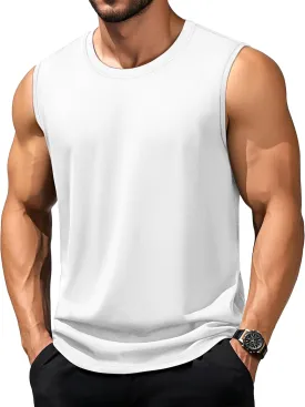 TACVASEN Tank Top for Men Moisture Wicking Cotton Sleeveless Shirts Muscle Gym Workout Causal Summer Tank Tops