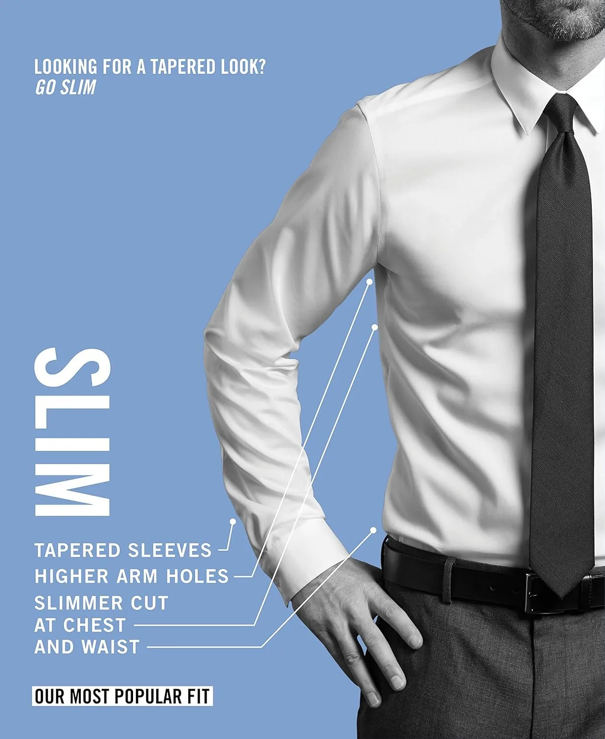 Tommy Hilfiger Men's Slim Fit Non Iron Solid Dress Shirt - Amazon Exclusive