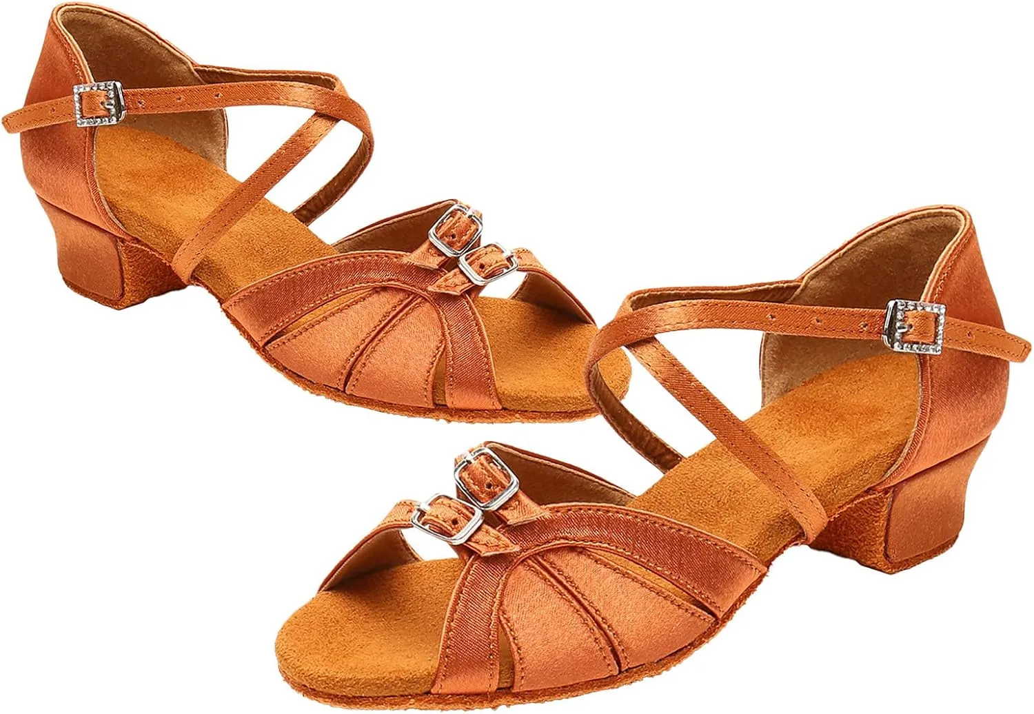 VESNIBA Women's Outdoor Rubber Sole 3.5cm Low Heel Soft Bottom Latin Dance Shoes Style Sandals Women