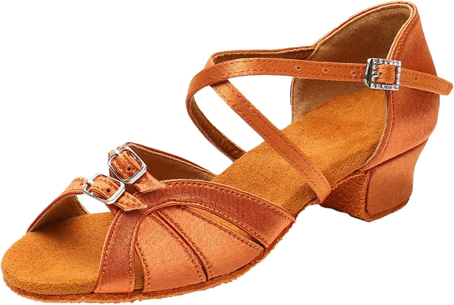 VESNIBA Women's Outdoor Rubber Sole 3.5cm Low Heel Soft Bottom Latin Dance Shoes Style Sandals Women