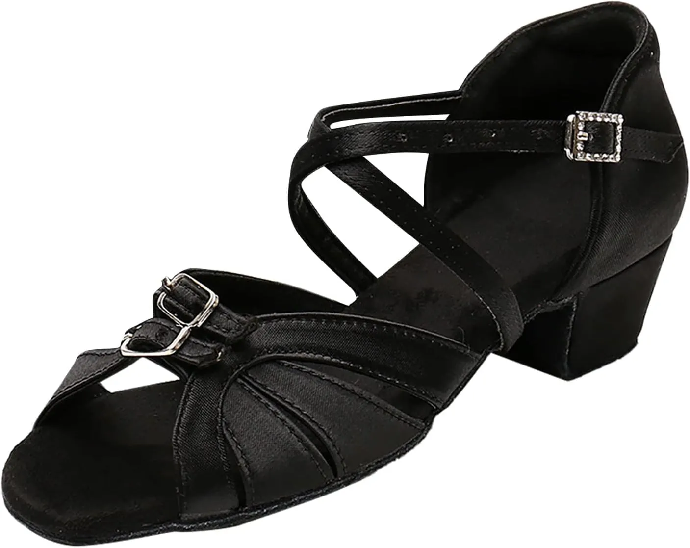 VESNIBA Women's Outdoor Rubber Sole 3.5cm Low Heel Soft Bottom Latin Dance Shoes Style Sandals Women
