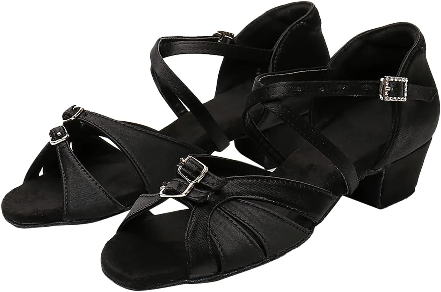 VESNIBA Women's Outdoor Rubber Sole 3.5cm Low Heel Soft Bottom Latin Dance Shoes Style Sandals Women