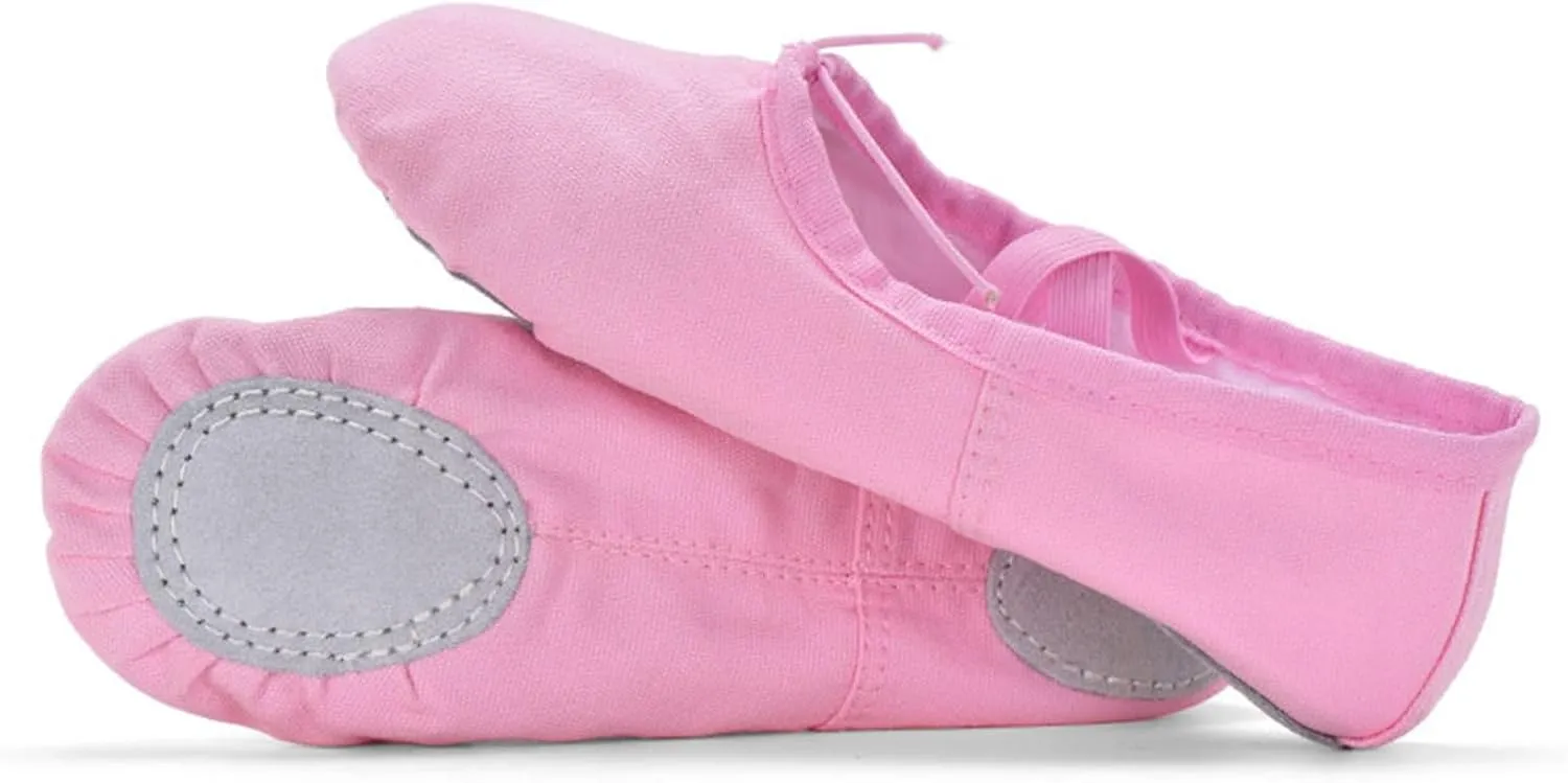 Women Girls Ballet Shoes Ballet Slipper Dance Shoes Stretch Canvas for Teen Adults Split Sole Flats Ballerina Shoes