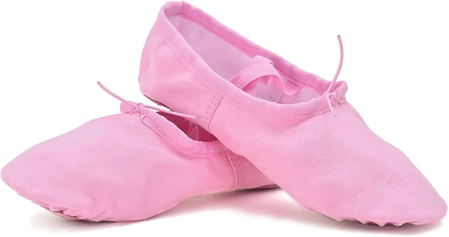 Women Girls Ballet Shoes Ballet Slipper Dance Shoes Stretch Canvas for Teen Adults Split Sole Flats Ballerina Shoes