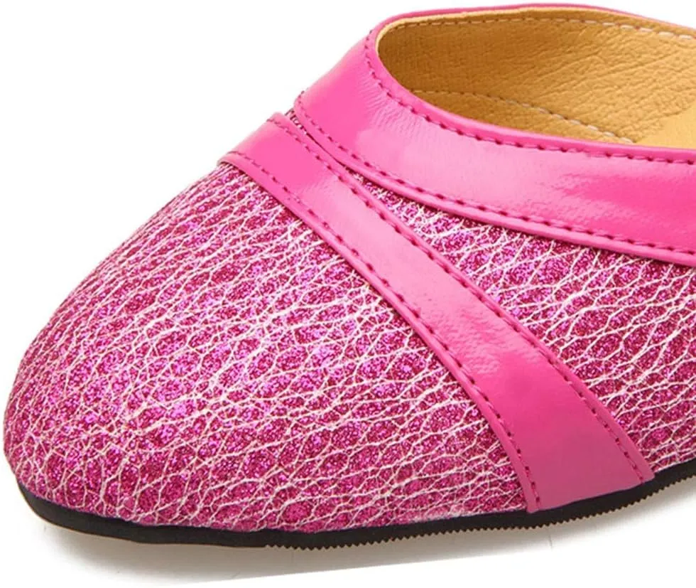 Women's Ballroom Tango Latin Dancing Shoes Sequins Shoes Social Dance Shoe Chunky Low Heel