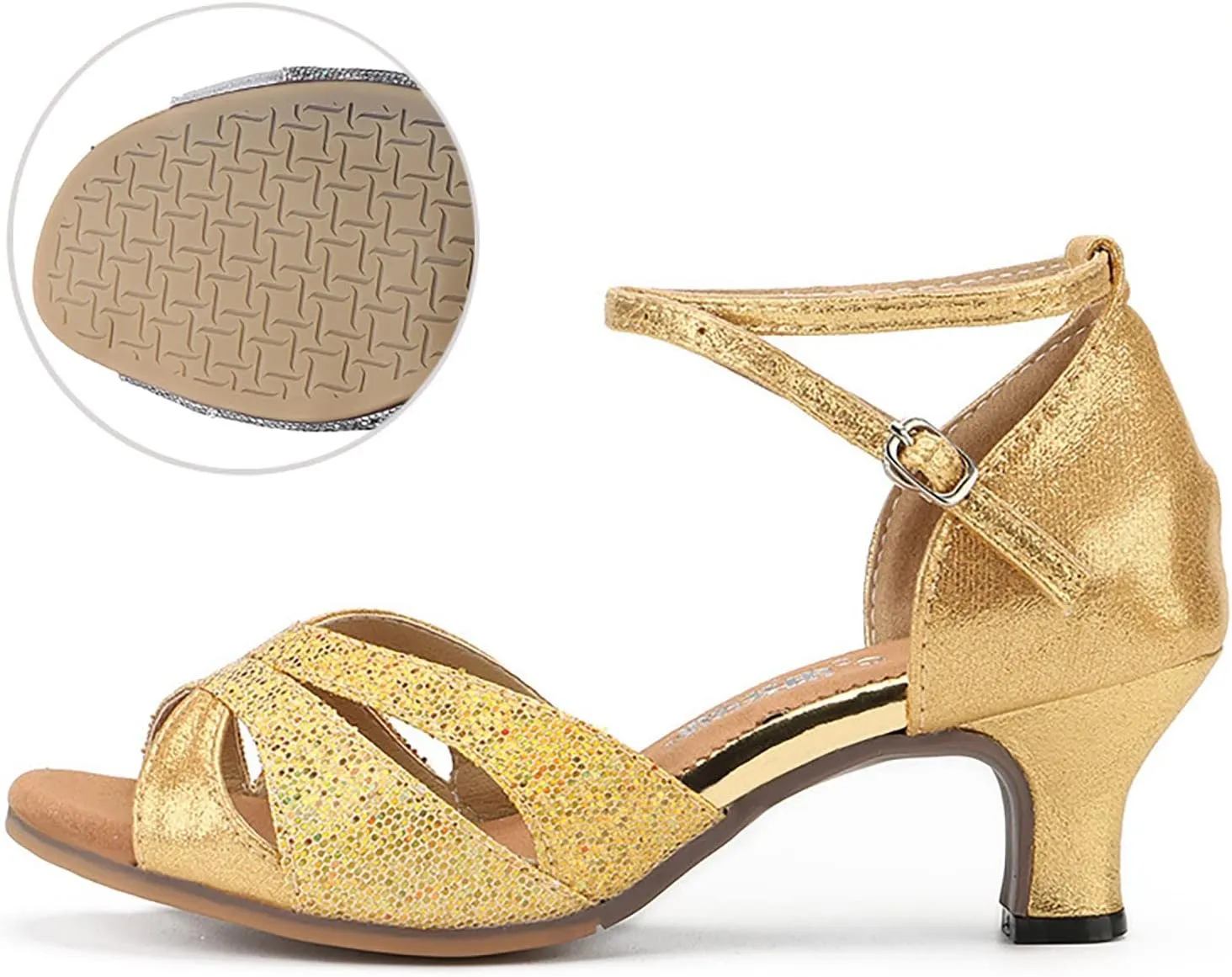 Women's Latin Dance Shoes Ballroom Practice Dance Heels Dressy Wedding Bride Sandals Prom Graduation Business Heels