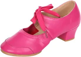 Women's Leather Tap Shoe Latin Dancing Shoes Flapper Shoes for Women 1920S Mid Heel Character Ballroom Dance Shoe