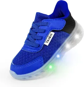 YESKIS Toddler Light Up Shoes Boys Girls Lightweight Breathable Mesh Non-Slip Running Sneakers for Toddler and Little Kid