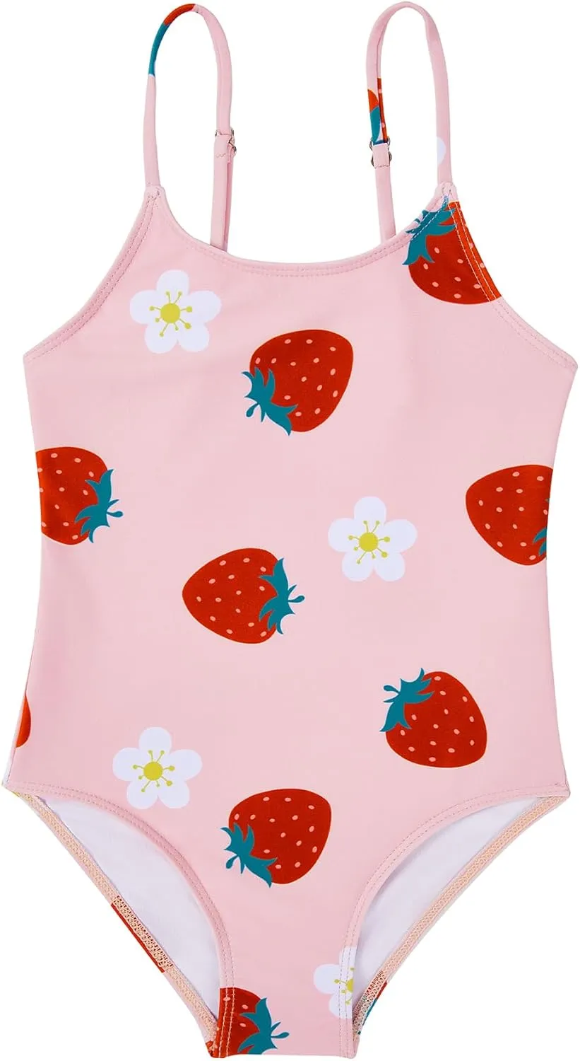 Zando Toddler One Piece Swimsuits Girls Beach Bathing Suit Kids Cute Swimwear Quick Dry 1-10 Years